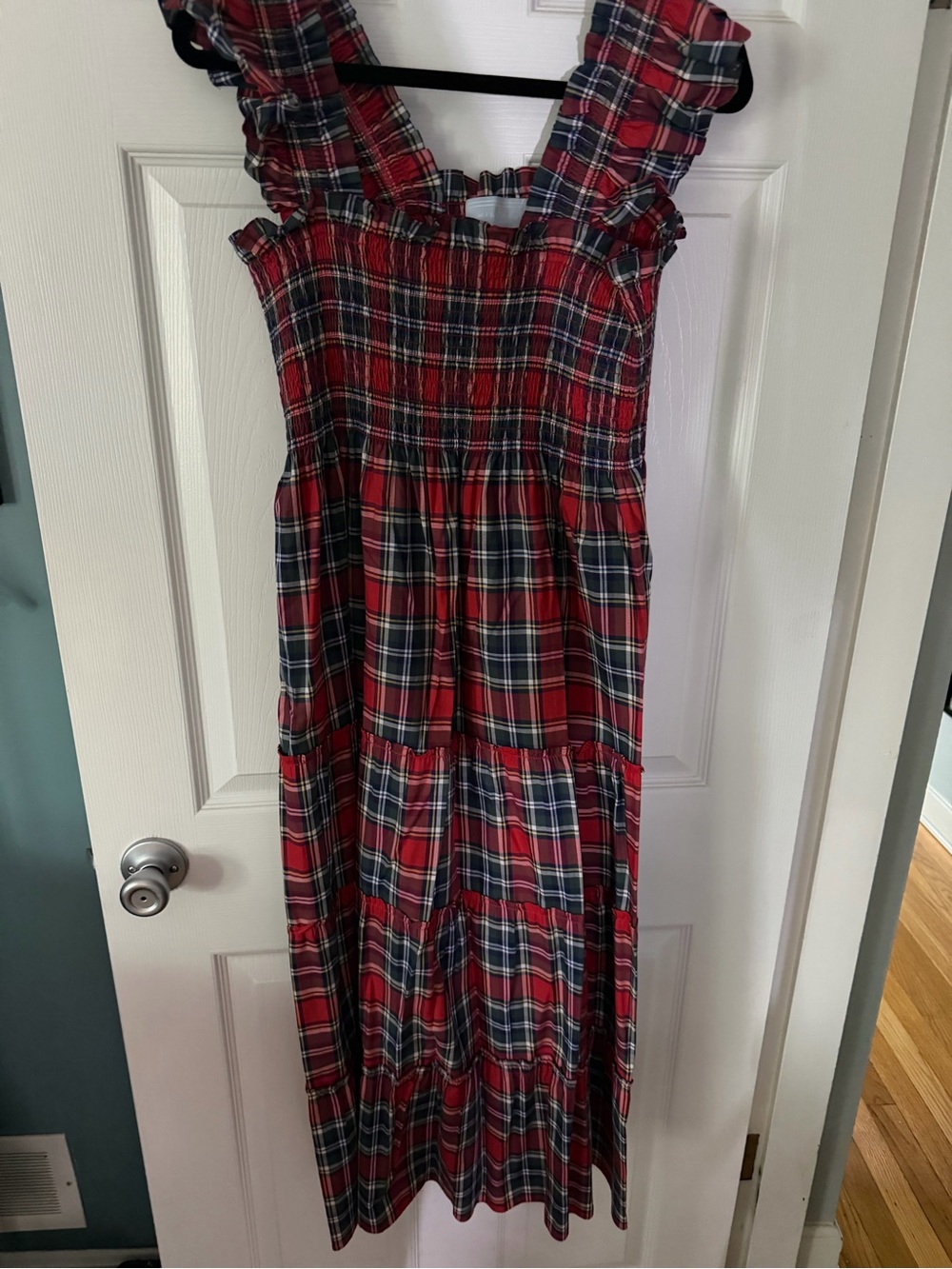 Hill House Ellie Red Plaid Smocked Dress